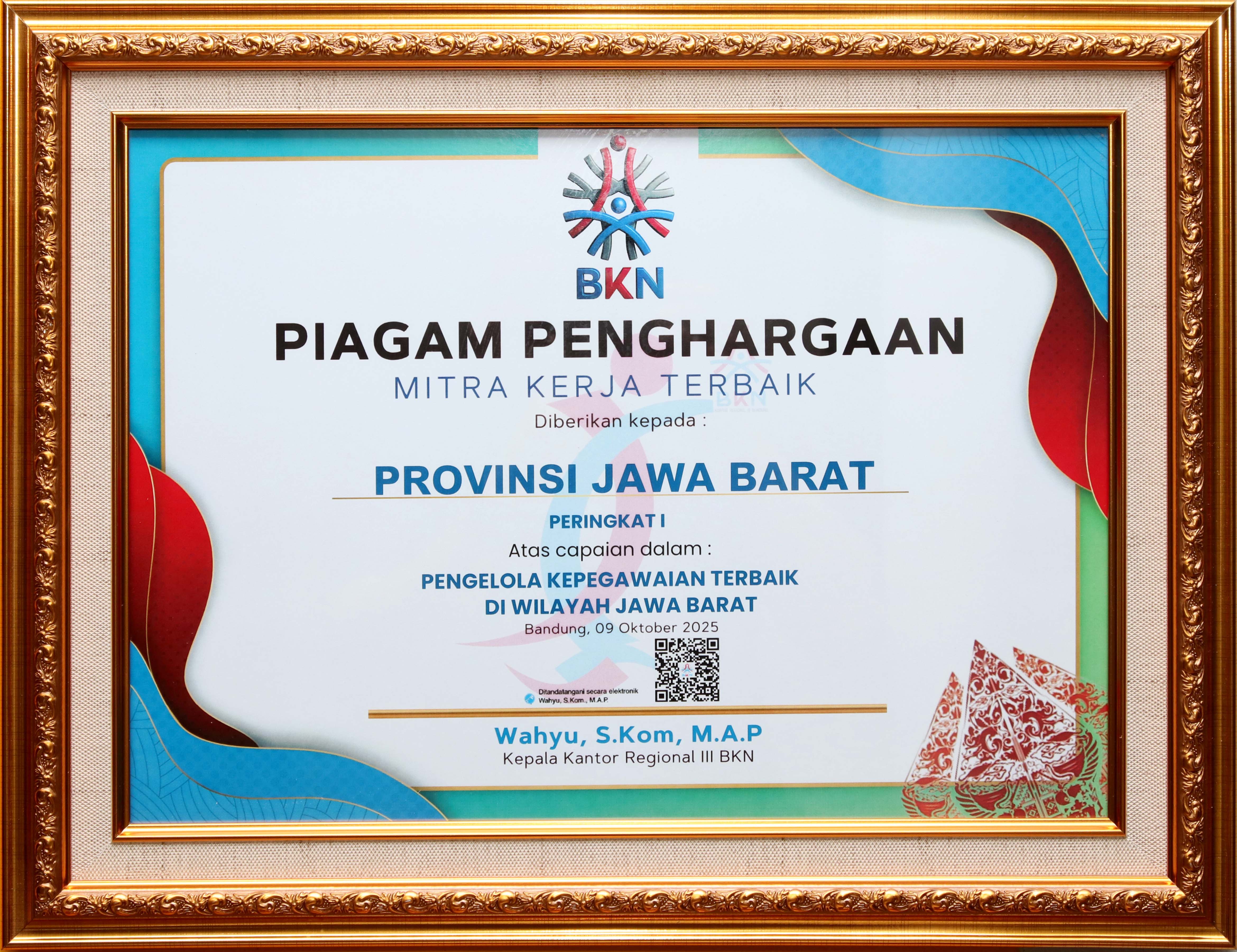 Pengelola Kepegawaian Terbaik di Wilayah Jawa Barat